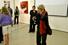2012, 'Connections', Goethe-Centre Auditorium, Windhoek, Namibia. Audience at my exhibition were connected with string.